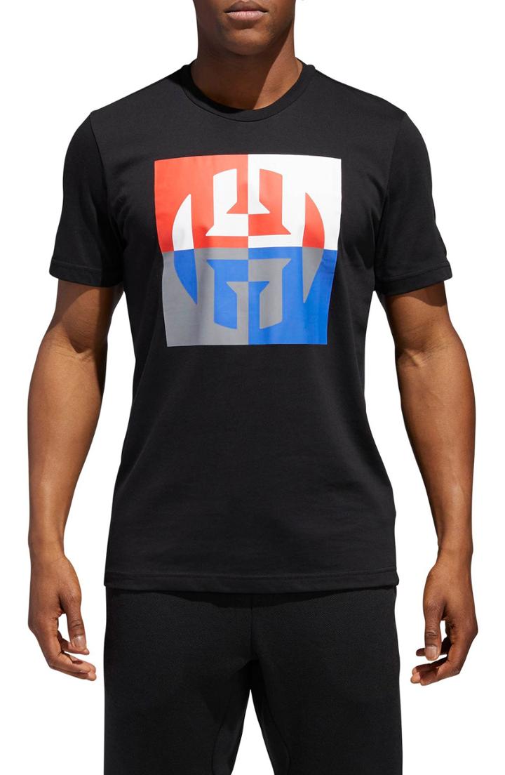 Men's Adidas Harden Logo T-shirt, Size - Black