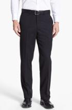Men's Jb Britches Flat Front Worsted Wool Trousers R - Black