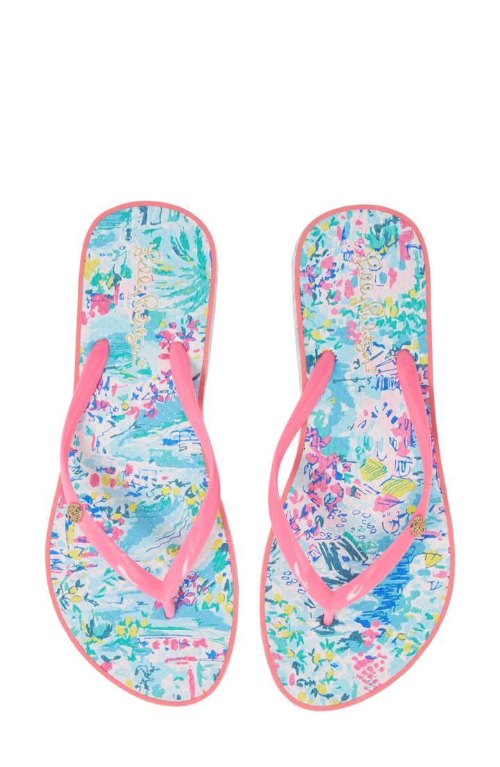 Women's Lilly Pulitzer Print Flip Flop /10 M - Pink