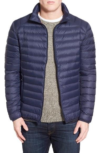 Men's Schott Nyc Quilted Down Jacket, Size - Blue