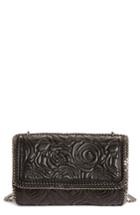 Stella Mccartney Quilted Flowers Faux Leather Crossbody Bag - Black