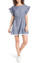 Women's Bp. Ruffle Trim Stripe Cotton Shift Dress