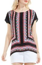 Women's Vince Camuto Havana Geo Cap Sleeve Blouse - Black