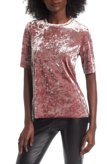 Women's Bp. Crushed Velour Tee, Size - Pink