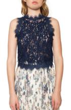 Women's Willow & Clay Textured Lace Tank - Blue