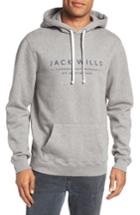Men's Jack Wills Batsford Logo Hoodie, Size - Grey
