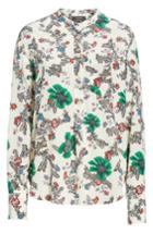 Women's Isabel Marant Rusak Floral Print Stretch Silk Blouse Us / 36 Fr - Ivory