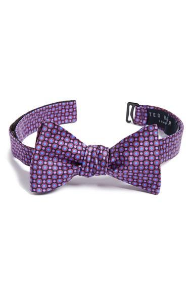 Men's Ted Baker London Dot Silk Bow Tie, Size - Black