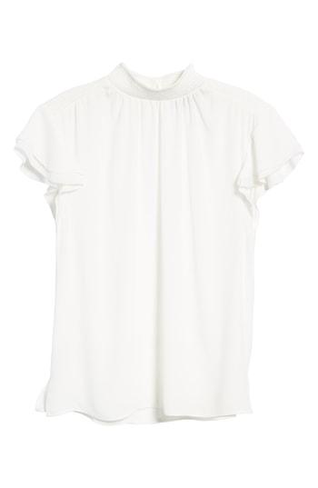 Women's Halogen Smocked Neck Blouse - Ivory
