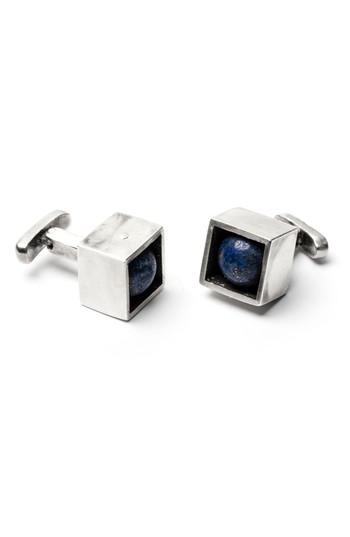 Men's Title Of Work Stone In Cube Cuff Links