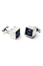 Men's Title Of Work Stone In Cube Cuff Links