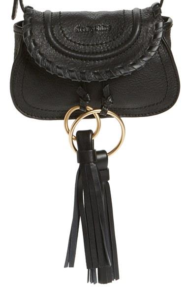 See By Chloe Nano Polly Leather Crossbody Bag - Black