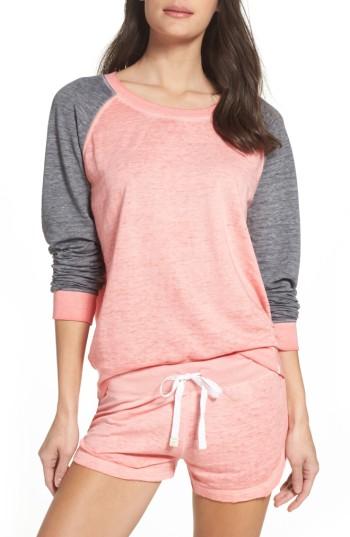 Women's Honeydew Intimates Burnout Lounge Sweatshirt - Coral
