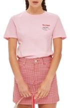 Women's Topshop Hollywood Embroidered Tee Us (fits Like 2-4) - Pink