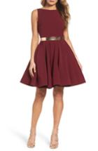Women's Ieena For Mac Duggal Belted Fit & Flare Dress - Red