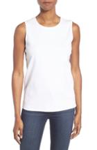 Women's Eileen Fisher Slim Organic Cotton Knit Shell - White