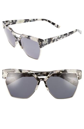 Women's Kendall + Kylie 55mm Retro Sunglasses - Crystal Black/ White/ Gold