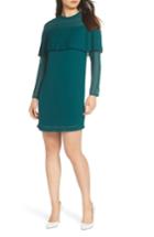 Women's Sam Edelman Pleated Overlay Shift Dress - Green
