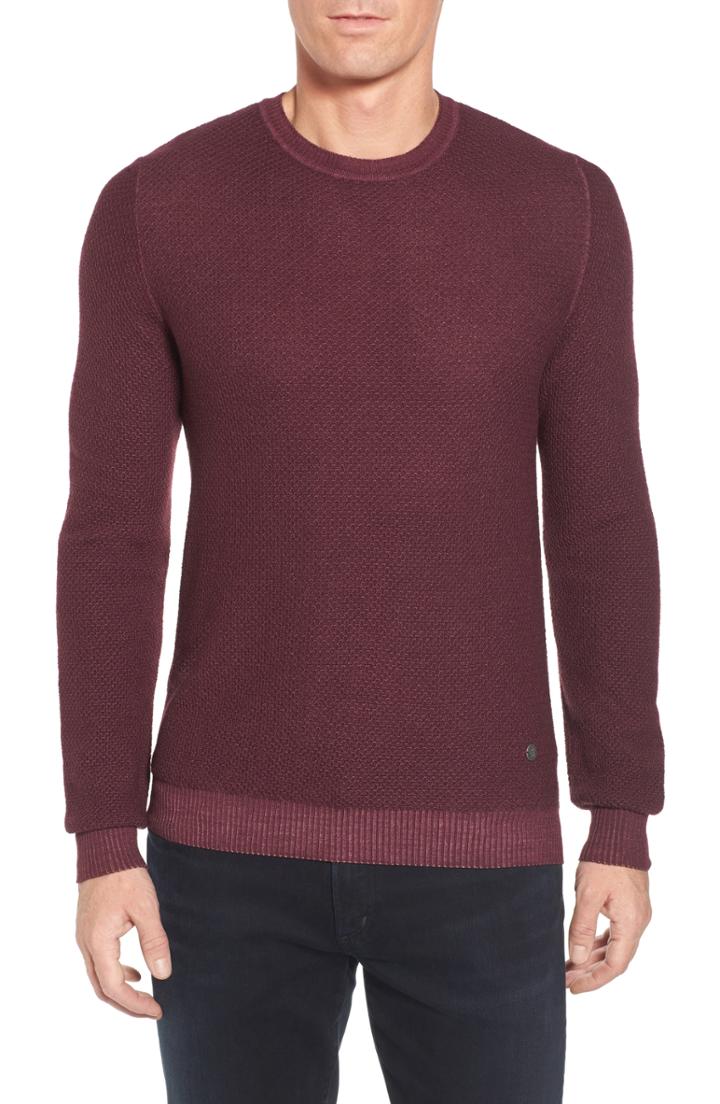 Men's Stone Rose Honeycomb Merino Crewneck Sweater