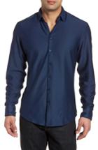 Men's Stone Rose Contemporary Fit Chevron Tech Knit Sport Shirt (s) - Blue