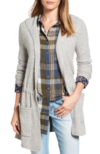 Women's Caslon Hooded Cardigan - Grey