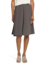 Women's Eileen Fisher Gored Silk Skirt - Brown