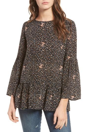 Women's Madewell Fiesta Paisley Silk Bell Sleeve Top