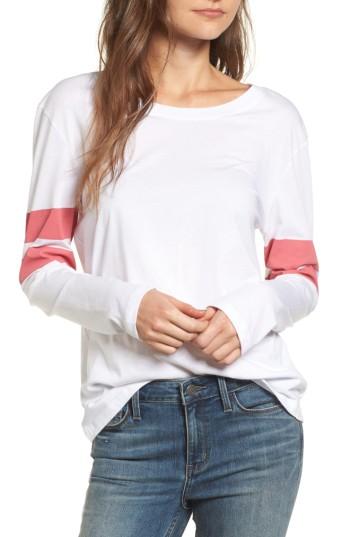 Women's Treasure & Bond Varsity Stripe Cotton Tee, Size - Black