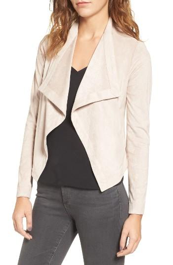 Women's Bb Dakota Nanette Faux Suede Drape Front Jacket - White