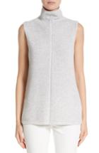 Women's Lafayette 148 New York Vanise Cashmere Mock Neck Sweater, Size - Grey