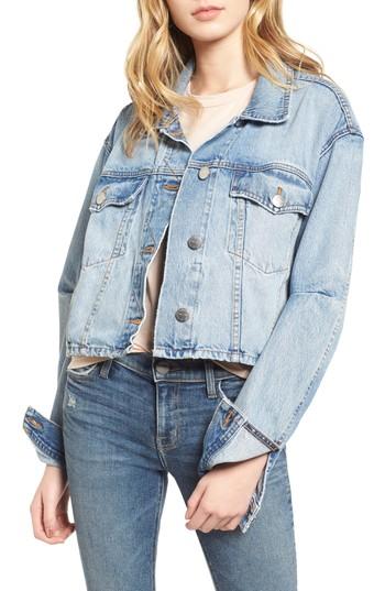 Women's Current/elliott The Collin Crop Denim Jacket - Blue