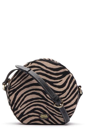 Frances Valetine Lulu Genuine Calf Hair Round Crossbody Bag -