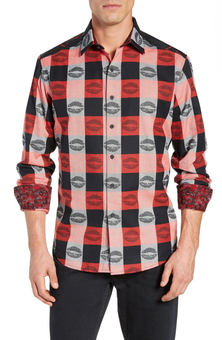 Men's Robert Graham Geisha Classic Fit Sport Shirt - Red