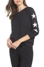 Women's David Lerner Star Raglan Pullover - Black