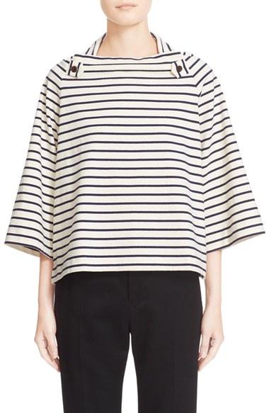 Women's Y's By Yohji Yamamoto Stripe A-line Blouse
