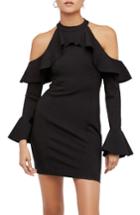 Women's Free People Sweet Talk Cold Shoulder Dress - Black