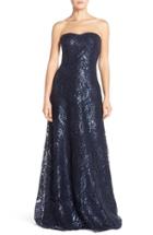 Women's Jenny Yoo 'sadie' Sequin Lace Strapless A-line Gown - Blue