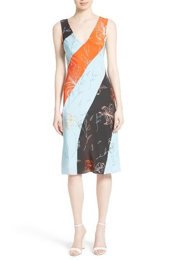 Women's Diane Von Furstenberg Print Silk Bias Cut Midi Dress
