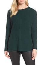Women's Eileen Fisher Ribbed Cashmere Sweater, Size - Green