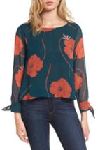 Women's Cupcakes And Cashmere Josette Floral Top, Size - Green
