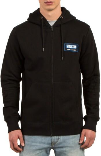 Men's Volcom Shop Zip Hoodie, Size - Black