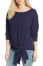 Women's Hinge Tie Front Fleece Top - Blue