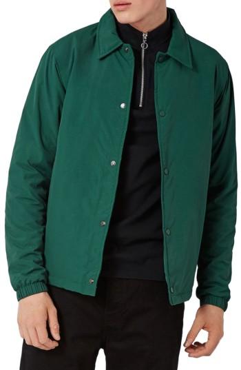 Men's Topman Coach Jacket - Green