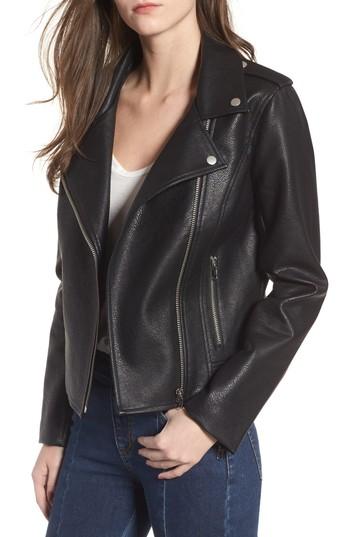 Women's Bb Dakota Amelie Faux Leather Moto Jacket - Black
