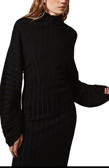 Women's Topshop Boutique Banana Arm Midi Sweater Dress Us (fits Like 2-4) - Blue