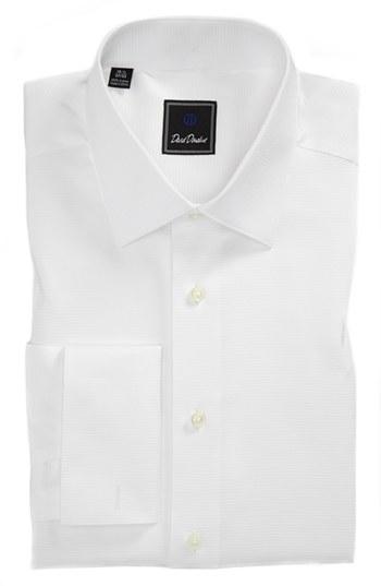 Men's David Donahue Horizontal Twill Fit Tuxedo Shirt