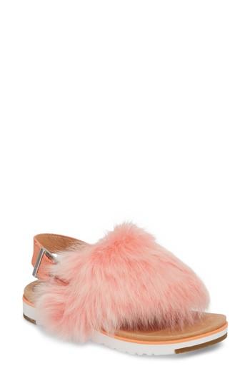 Women's Ugg Holly Genuine Shearling Sandal M - Orange