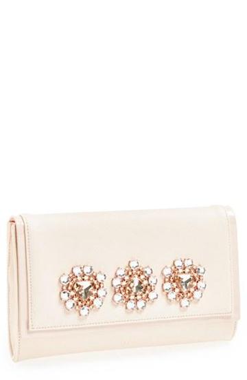 Ted Baker London Jeweled Clutch Nude Pink