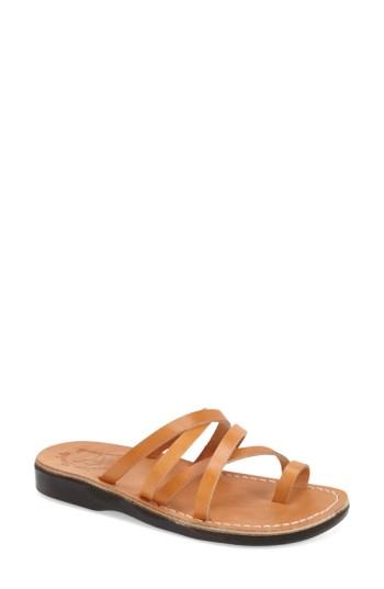 Women's Jerusalem Sandals 'ariel' Strappy Slide Sandal Us / 41eu - Brown