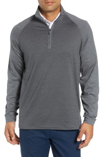 Men's Bobby Jones Xh2o Raglan Stripe Quarter Zip Pullover - Grey
